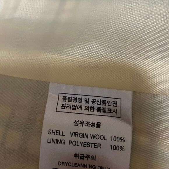 oh L 100% Wool Multicolor Plaid Check Button Long Sleeve Blazer Coat Jacket Sz S - Picture 4 of 4